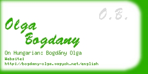 olga bogdany business card